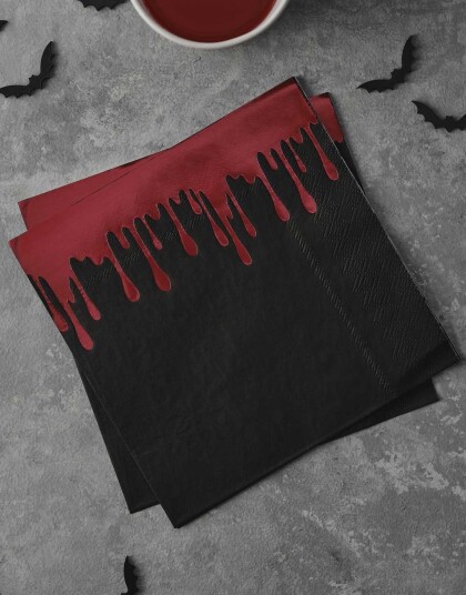 16 stk Blodige Servietter 16x16 cm Fright Night