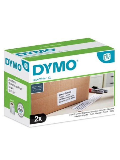 DYMO LabelWriter 102mm x 59 mm høykapasitet stor forsendelsesetikett (hvit), original