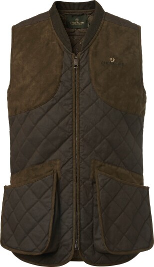 Chevalier Men's Vintage Shooting Vest  Leather Brown M, Leather Brown