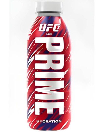 Prime Hydration UFC UK Bottle Sukkerfri og Koffeinfri Sportsdrikke 500 ml UK Import