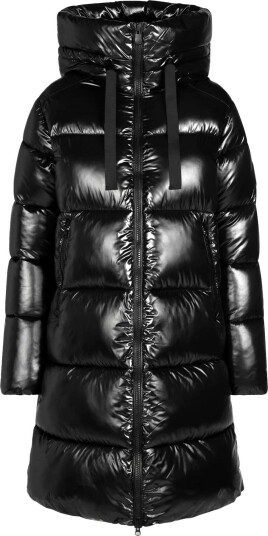 Save the Duck Women's Animal Free Long Hooded Puffer Jacket Isabel Black M