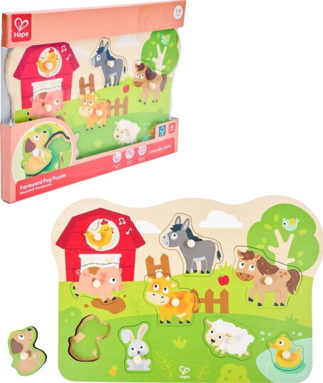 Hape Knottepuslespill Bondegårdsdyr 10 Brikker