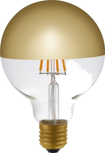 Spl E27 4W dimbar LED kronepære G95 toppforsølvet gull 350lm 2500K filament globe Dimbar : Dimbar Kulør : Ekstra varm Spl E27 4W dimbar LED kronepære G95 toppforsølvet gull 350lm 2500K filament globe Dimbar : Dimbar Kulør : Ekstra varm