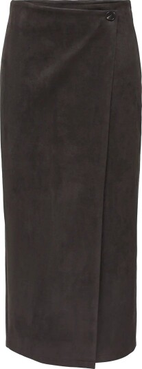 ONLY Onlmira Hw Faux Suede Lon Wrap Skirt Pnt AFTER DARK XS