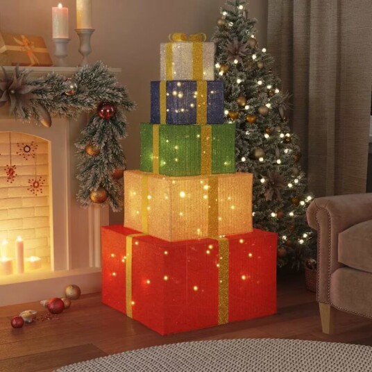  Julepynt gaveeske 250 LED varm hvit