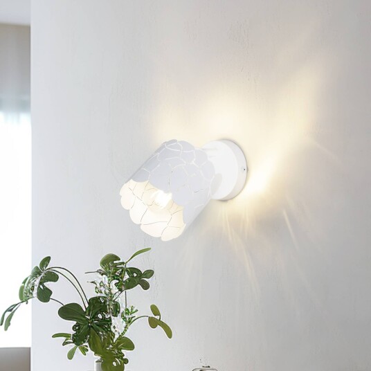 Lindby vegglampe Aralena hvit 1 lyskilde metall Ø 12 cm