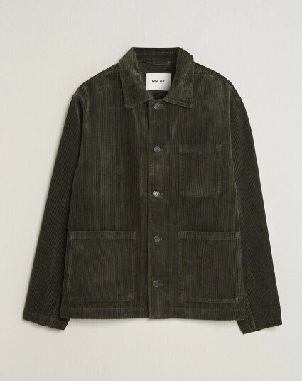 NN07 Morgan Corduroy Overshirt Dark Army