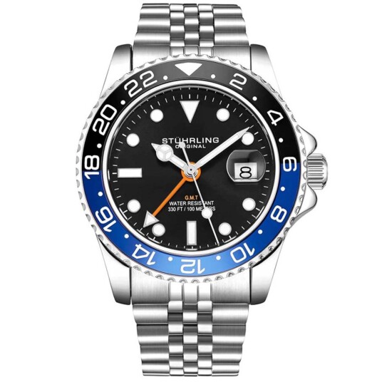 Stührling Original Herreklokke 3968.1 Aquadiver Sort/Stål Ø42 mm Stührling Original Herreklokke 3968.1 Aquadiver Sort/Stål Ø42 mm