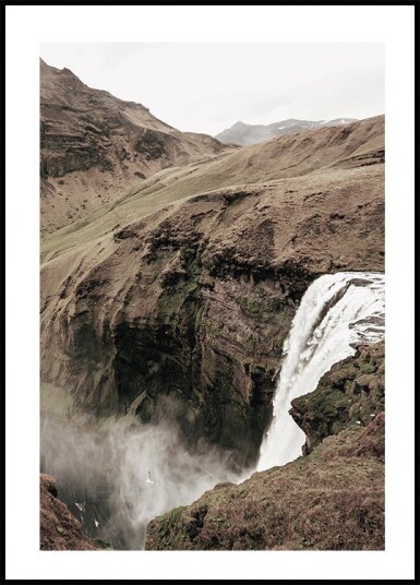Skógafoss Waterfall Plakat Plakat / 21x30cm Skógafoss Waterfall Plakat Plakat / 21x30cm
