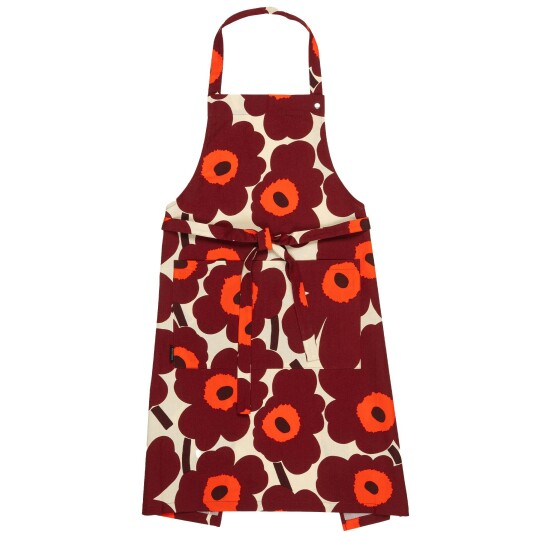 Marimekko Pieni Unikko Forkle Rød / Vanilje / Vinrød