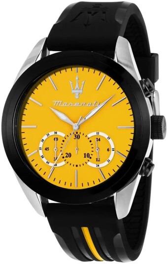 Maserati Herreklokke R8871612045 Traguardo Gul/Gummi Ø45 mm Maserati Herreklokke R8871612045 Traguardo Gul/Gummi Ø45 mm