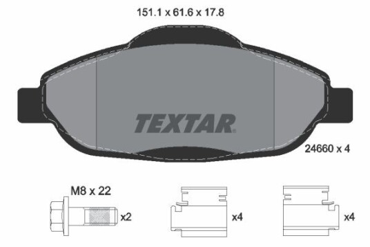 Bremseklosser TEXTAR 2466001 Bremseklosser TEXTAR 2466001