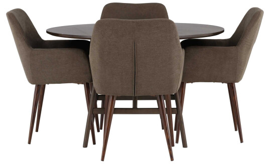 Venture Design Kaseindon & Tomorrow spisegruppe Brun/mørkebrun 4 stoler & bord 100 cm