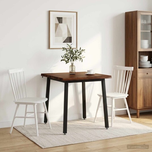 vidaXL 90 x 90 x 75 cm Solid akasietre Mørk brun og svart Torget