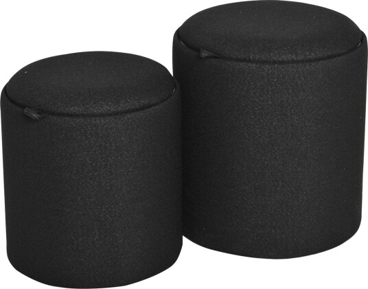 Velmira puff 2 deler 39 cm rund Svart