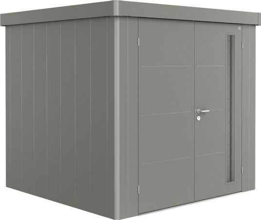BIOHORT REDSKAPSBOD NEO 2B DOBBELDØR KVARTSGRÅ METALLIC
