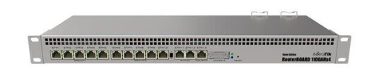 MikroTik RB1100AHx4 Rackmontert Gigabit Ruter med 13 LAN-porter i Rustfritt Stål
