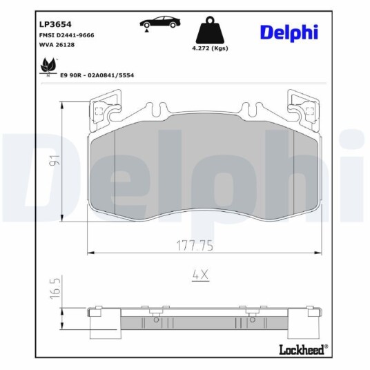 Bremseklosser DELPHI LP3654