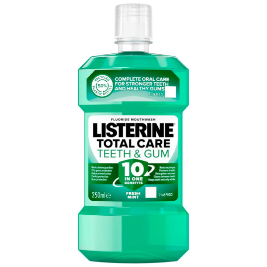 Listerine Munnvann Total Care 10 in 1 Gum Protect Freshmint 500 ml. Listerine Munnvann Total Care 10 in 1 Gum Protect Freshmint 500 ml.