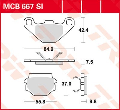 Bremseklosser sett TRW MCB667SI