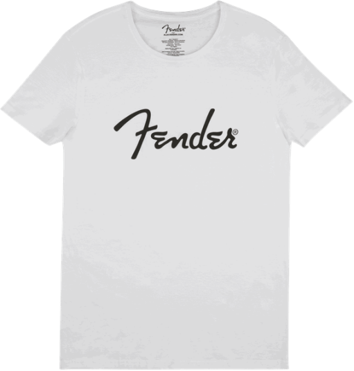 Fender Spaghetti Medium Logo Men's White T-skjorte