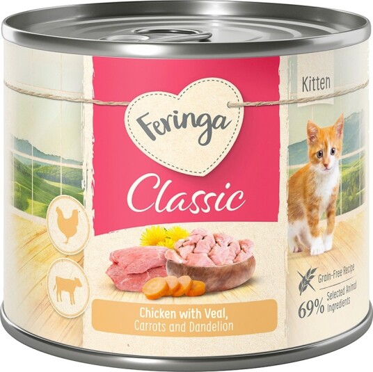 Feringa Meny Kitten Kylling & Kalv Med Gulrøtter 6 X 200 G