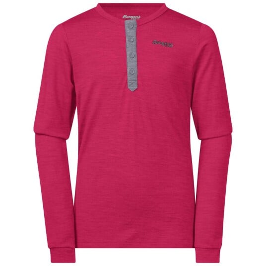 Bergans  Kids Myske Wool Shirt   12709 Dk Sorbet Mel/SolidDkGrey 140