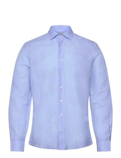 Lindbergh Black 1927: Cotton/Lin Shirt Wf L/S   Blue   L