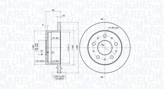 Bremseskive MAGNETI MARELLI 360406023600