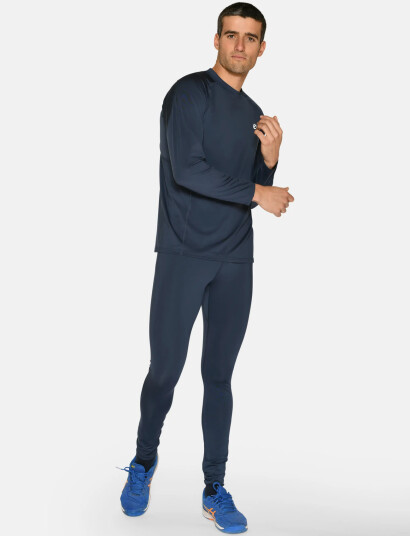 ZEBDIA Men L/S Baselayer - Navy - L