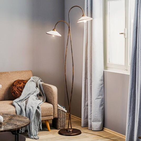 ONLI Gulvlampe Rosina med to keramiske skjermer ONLI Gulvlampe Rosina med to keramiske skjermer