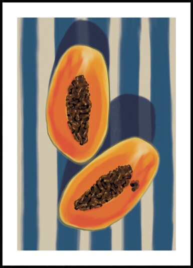 Tropical Papaya Halves Plakat / 40x50