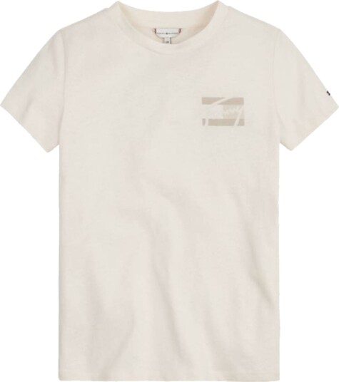 Tommy Hilfiger Natural Dye Script Tee S/S Ancient White (128 / 8 år)