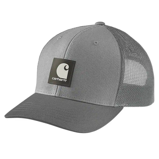 Carhartt Twill Mesh-Back Logo Patch Cap Asphalt, OneSize