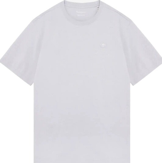 Knowledge Cotton Apparel Badge T-Shirt - LIGHT HEATHER GREY - S