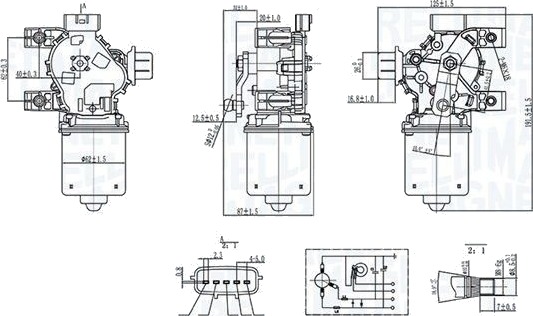 MAGNETI MARELLI 064072800010 Vindusviskermotor