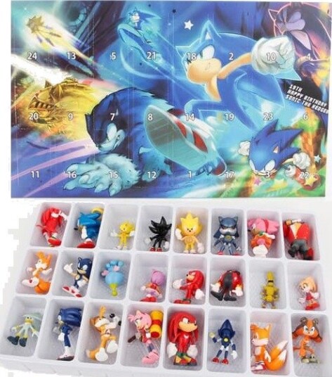 Jud 2025 Adventskalender Dukkeleke Jul 24 Dagers Nedtellingskalender Overraskelsesboks Gaver Sonic