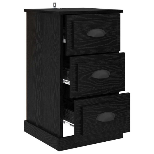  Nattbordskap Svart Eik 39 x 39 x 67,5 cm Konstruert tre