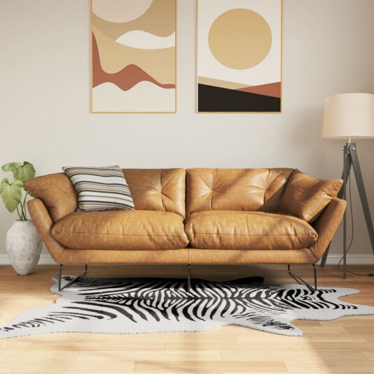 Teppe svart og hvit 120x170cm sebramønster vaskbart sklisikkert