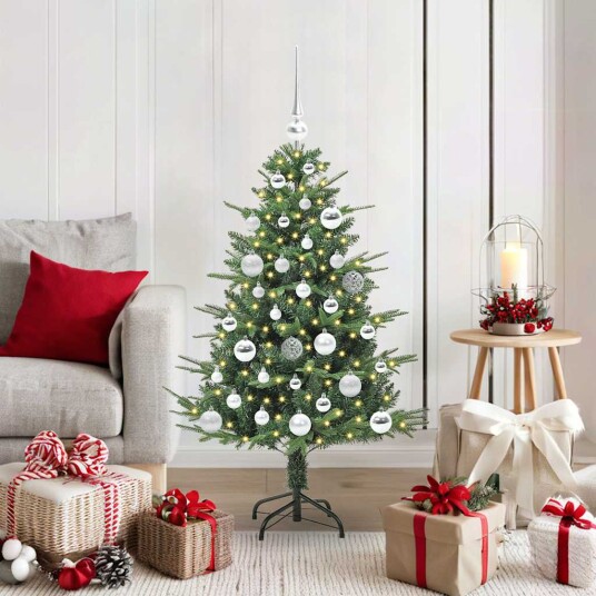 Kunstig forhåndsbelyst juletre med kule sett grønn 120 cm Kunstig forhåndsbelyst juletre med kule sett grønn 120 cm