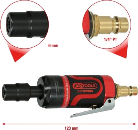 Ks Tools Werkzeug Maschinen Gmbh Slimpower Mini Trykkluftsliper Rett 515.5530 Ks Tools Werkzeug Maschinen Gmbh Slimpower Mini Trykkluftsliper Rett 515.5530