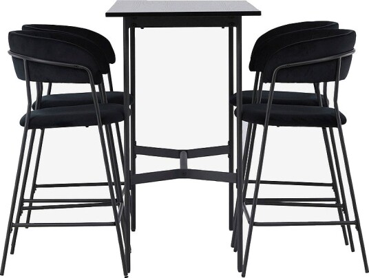 Venture Home Spisegruppe Rax med 4 stk stoler Lui Svart Venture Home Spisegruppe Rax med 4 stk stoler Lui Svart