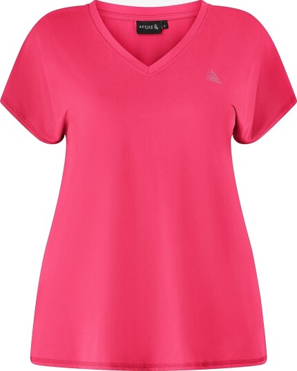 Zizzi   Treningstopp aBasic S/S V neck Tee   Rosa