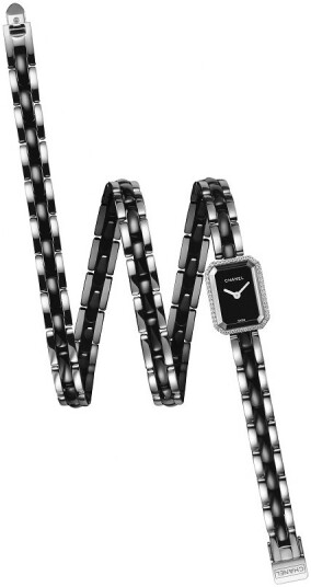 Chanel Dameklokke H3058 Premiere Sort/Keramik 15x19.5 mm