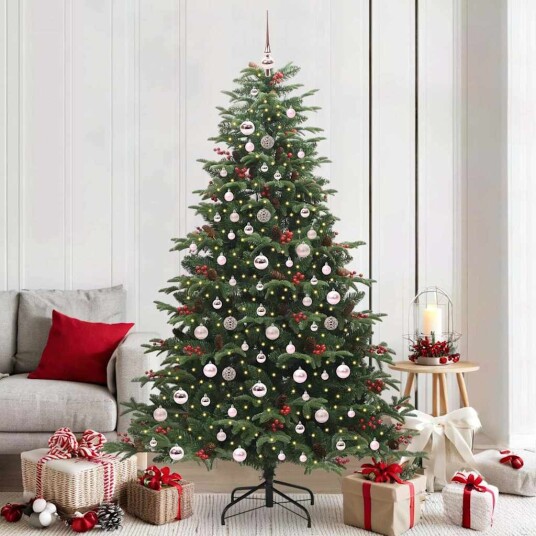  Kunstig juletre grønn 210 cm PVC og Metall og Plast