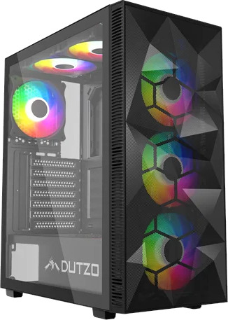 DUTZO C330 TG RGB Mid Tower PC-kabinett Svart C330TGRGB-B
