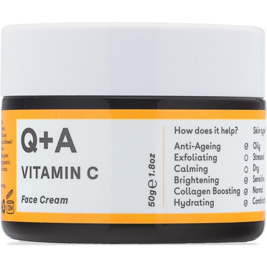 Q+A Vitamin C Ansiktskrem 50g - Fuktighetsgivende og Anti-age
