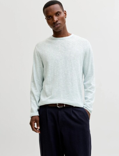 Jack & Jones Jjesummer Knit Crew Neck Sn Blue S