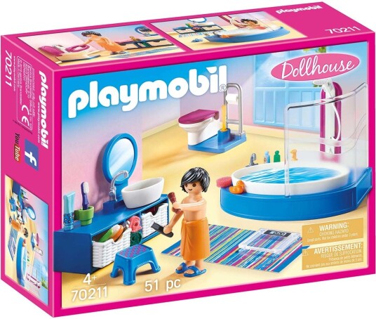 Playmobil Dollhouse Baderom Med Badekar 70211