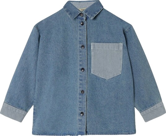Fliink Don Contrast Ls Shirt Blue 122